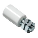 Comunello nylon roller wit - Elektrolytisch verzinkte as en moeren