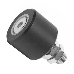 Comunello geleiderol zwart – D=50 mm – Rubber – Elektrolytisch verzinkt
