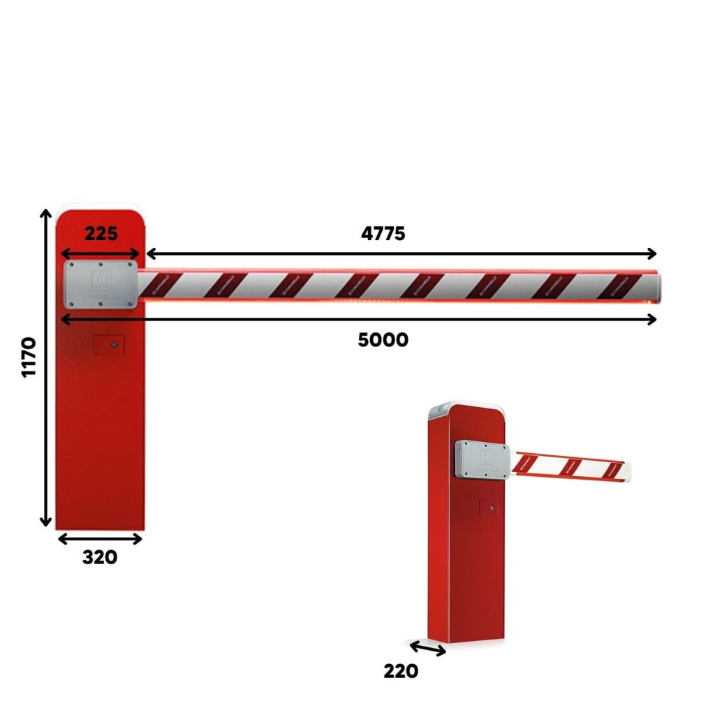 Comunello Kit LIMIT 500 slagboom – Rood – Mechanisch – DXSX – Led rood – Vanaf 3,5 sec – Max. 5 m 982500