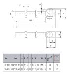 Comunello M20 en M24 poortscharnier 180 mm met 2 moeren maatvoering