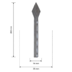 Grande Forge hekpunt 200x35 mm - 14 mm