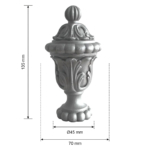 Grande Forge paalkop 70×135 mm – Ø45 mm