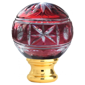 Grande Forge sierkop bleikristal rood-wit – Verguld Ø54 mm