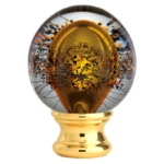 Grande Forge sierkop geblazen glas - Verguld Ø54 mm - Amber