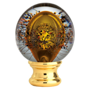Grande Forge sierkop geblazen glas – Verguld Ø54 mm – Amber