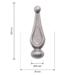 Hekpunt 35×120 mm – Ø30 mm