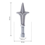 Hekpunt 50x125 mm - Ø16 mm maatvoering