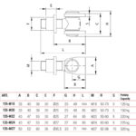 Maatvoering Comunello 135- serie poortscharnier