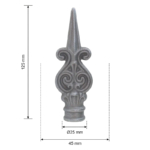 Grande Forge hekpunt 45×125 mm – Ø25 mm