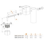 Maatvoering Locinox GBM12-40DP tuinpoortscharnier