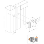 Maatvoering Locinox PUMA 180 scharnier voor luxe poorten