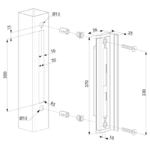Maatvoering Locinox SHKM hybrid opbouwslotvanger