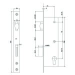 Maatvoering SL25PD insteekslot
