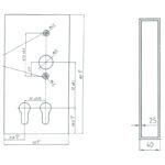 Maatvoering SL40 dubbele cilinder slotkast