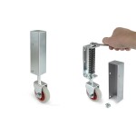 Verend steunwiel – H= 325 mm – Wiel Ø80 mm