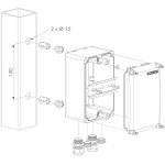 Maatvoering Locinox PB-1 powerbox wandkast voor elektra