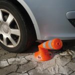 Flexibele plastic afzetpaal - 80 mm