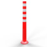Flexibele afzetpaal rood en wit - 80 mm - 1000 mm hoog