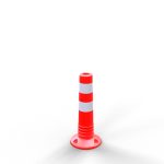 Flexibele afzetpaal rood en wit - 80 mm - 450 mm hoog