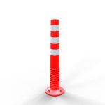Flexibele afzetpaal rood en wit - 80 mm - 750 mm hoog