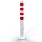 Flexibele plastic afzetpaal wit en rood - 80 mm - 1000 mm hoog