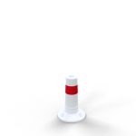 Flexibele plastic afzetpaal wit en rood - 80 mm - 300 mm hoog