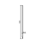 Insteekpin – H 1200 mm – Verzinkt maatvoering (1)