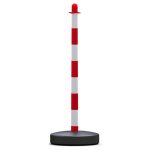 Kunststof wit rode kettingpaal met 4 ogen - 40mm - met ronde voet