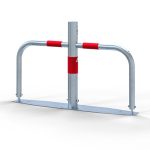 Neerklapbare parkeerbeugel met rode reflectie - Europrofielcilinder slot met voetplaat