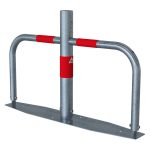 Neerklapbare parkeerbeugel met rode reflectie - Europrofielcilinder slot met voetplaat