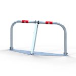Neerklapbare parkeerbeugel met rode reflectie - Europrofielcilinder slot met volledige voetplaat
