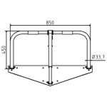 Neerklapbare parkeerbeugel met rode reflectie - Europrofielcilinder slot met volledige voetplaat
