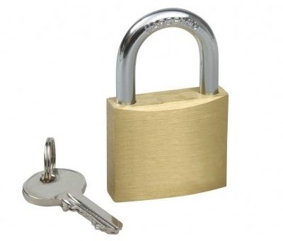 Hangslot messing, b=40, Ø4, h=26