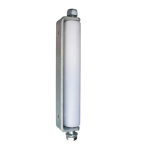 IBFM nylon geleiderol wit – Met verzinkte beugel – Ø41 mm – Elektrolytisch verzinkte as en moeren