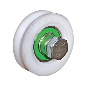 Wiel nylon met ronde groef Ø20 mm – 80 mm – Enkel gelagerd