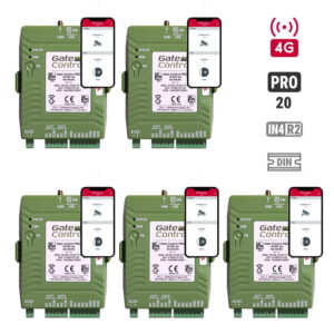 Set van 5x TELL 4G GSM module Gate Control PRO 20 – Inclusief app – 20 gebruikers (ACTIE)