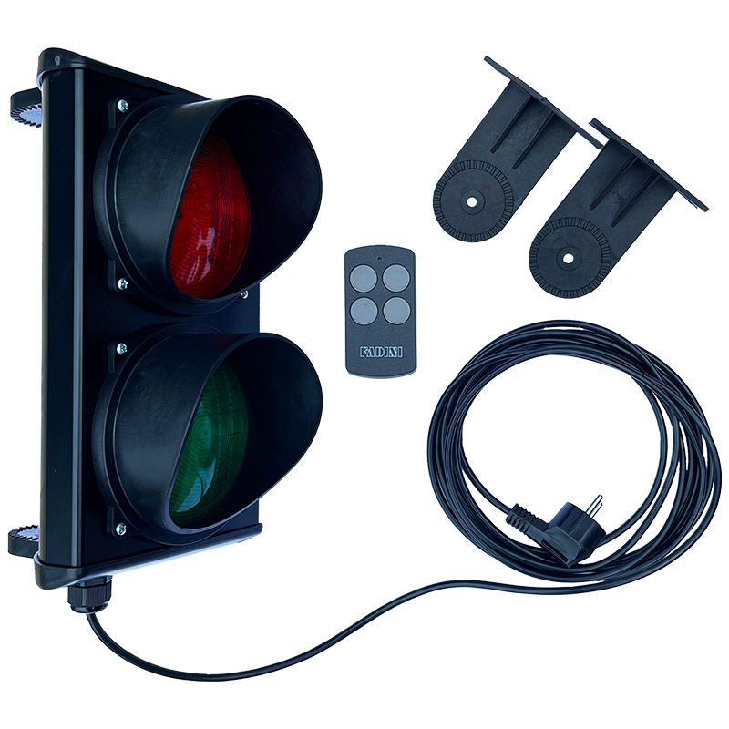 Verkeerslicht rood & groen – Plug & Play – Met afstandsbediening – Aluminium – 230V