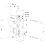 Locinox LIKQ U2 elektrisch slot in opbouw - Met normaal gesloten werking (Fail-close) maatvoering-min