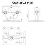 Maatvoering Comunello wielstelsel 350- Voor looprail CGA-345 aluminium - Versie Mini