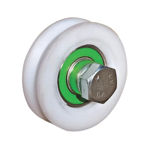Wiel nylon met ronde groef Ø20 mm – 100 mm – Enkel gelagerd