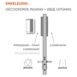 Locinox VOLTA - Opbouwslot met extern codeklavier op batterijen - Enkelzijdig