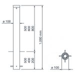 Fadini CORAL vaste bollard verkeerspaal - Ø100mm - Wanddikte 5mm
