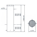 Fadini TALOS 94 vaste bollard verkeerspaal - Ø275mm - Wanddikte 4mm