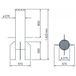Fadini TALOS M30 vaste bollard verkeerspaal - Ø275mm - Wanddikte 12mm