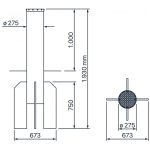 Fadini TALOS M50 vaste bollard verkeerspaal - Ø275mm - Wanddikte 12mm