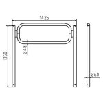 Fietsbeugel - Ø 48 mm - H 1350 mm - Rechthoekige buis - Verzinkt - Beton