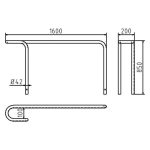 Fietsbeugel - Rond staal - H 850 mm - B 1600 mm - Verzinkt - Beton