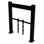 Fietsbeugel voor bakfiets - Met tussenstang - H 900 mm - B 800 mm - RAL9005 - Voetplaat