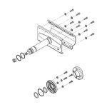 Hoofdas met bevestigingsplaat boom BAYT 980 - inclusief 8x M8 bout