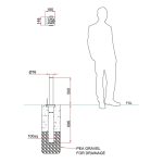 Inzinkbare paal Ø 76 mm 5 mm Hoogte 500 mm RVS 316
